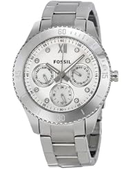 Fossil Womens ES3098 Stainless Steel Analog White Dial Watch