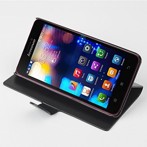 free shipping Lenovo S850 case cover, Good Quality Leather Case+ hard Back cover For Lenovo S850 cellphone --- Color:Black