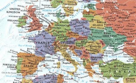 Decorator World Wall Map - Laminated