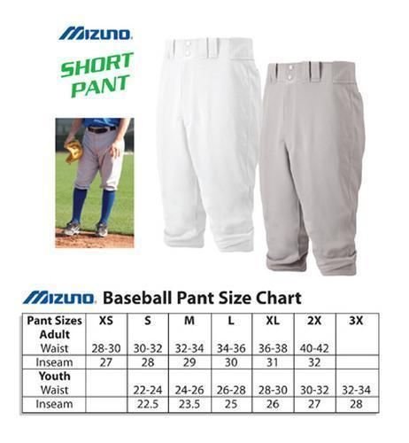 Mizuno "KNEE HIGH/SHORT" Premier 15oz Baseball/Softball Pants (Two Pockets, Double Knees)