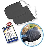 SnowOFF Car Side Mirror Snow Covers Set - Protect Auto Exterior Rear View Mirrors from Snow, Ice & Frost - BONUS Demist Cloth - Automotive Door Armor - Fit Cars, CRVs some SUVs - Like Windshield Cover