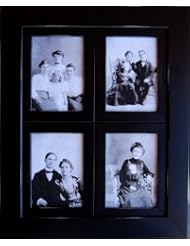 Home: Window Pane Collage Picture Frame, 8x10 Black Multi Photo Frame with 4 (Four) 8x10 Openings - Hand-distressed (Sanded) Edges - MyBarnwoodFrames