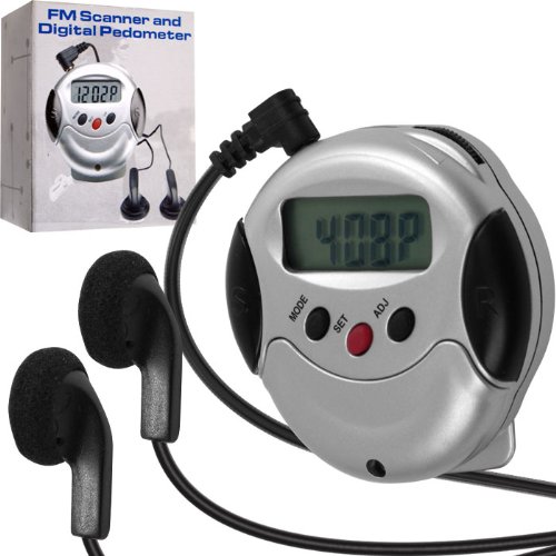 Fm Radio and Digital Pedometer Listen to Music While You Run or Walk Track Your Step Count, Distance Traveled and Calories Burned