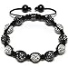 Iced Out 10mm Black and White Beaded Adjustable Bracelet + Gift Box