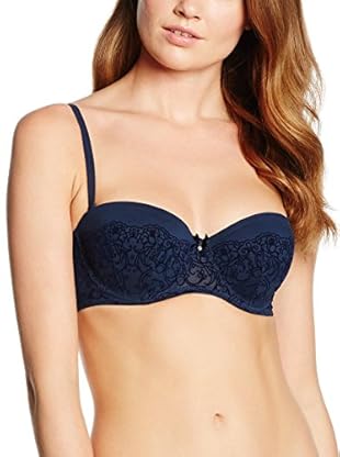 After Eden Sujetador Strapless Flockprint (Azul Oscuro)