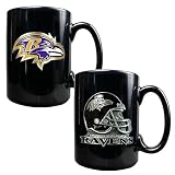 NFL Baltimore Ravens Two Piece Coffee Mug Set- Primary & Helmet Logo
