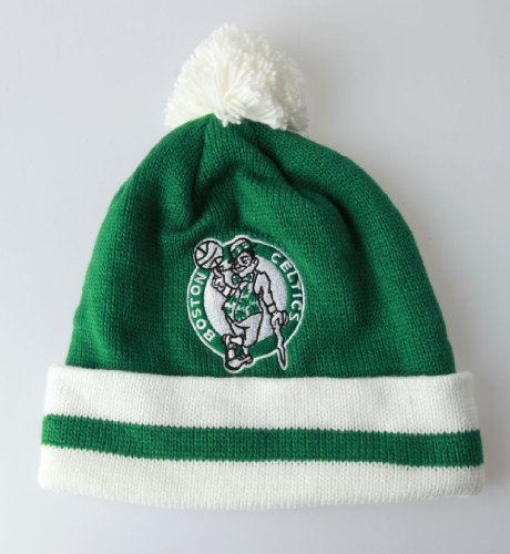 Boston Celtics Mitchell & Ness Jersey Stripe Cuffed Knit Hat