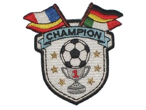 FUßBALL 7,7 cm * 7,7 cm AUFNÄHER BÜGELBILD APPLIKATION Wappen Emblem Logo Länder Italien Deutschaldn Frankreich Spanien FUSSBALL BALL SPORT EM WM PATCH