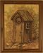 Rustic Outhouse Moon Wreath Bathroom Decor Framed Print