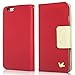 iPhone 6 Case,(4.7),[Upgraded-Opened Volume and Power Button Ports,no Break Issues] By HiLDA,Wallet Case,PU Leather Case,Credit Card Holder,Flip Cover Skin[Red]