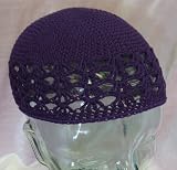 Children's Crochet Beanie Hat (Toddler to Young Girls, Deep Purple)