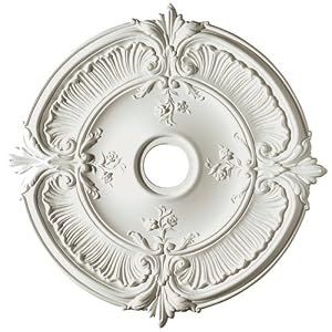 Focal Point 81031 31-Inch Acanthus Medallion 30 1/4-Inch by 30 1/4-Inch-Inch by 1 1/2-Inch, Primed White