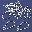 10 Earrings Kidney Wire Sterling Silver Hoop 25 Gauge
