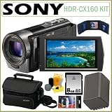 Sony HDR-CX160 HDRCX160 1080P High Definition 16GB Handycam Camcorder with Wide Angle G-Lens and 3-inch Touch-Screen + 8GB Card + Sony Case + Extra Battery + Accessory Kit
