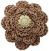 Handmade MINI Cotton Crochet Coat Pin - Vintage Tan (One-of-a-kind)