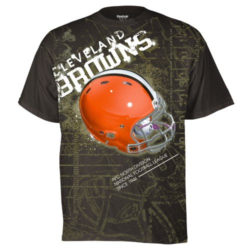 NFL Men's Cleveland Browns Helmitude Tee (Brown Suede, XX-Large)