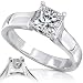 1.00carat Certified Diamond Princess-cut Solitaire Ring in 14K White Gold (HI/SI)
