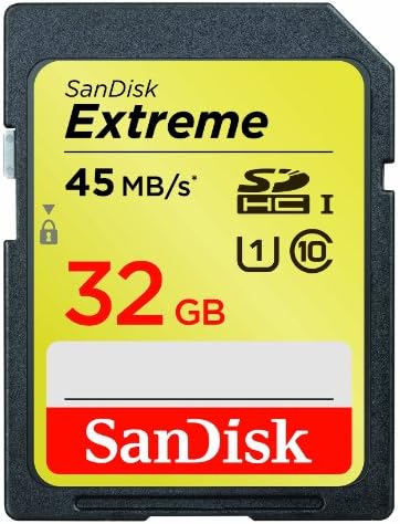 SanDisk Extreme 32 GB SDHC Class 10 UHS-1 Flash Memory Card 45MB/s (SDSDX-032G-X46)