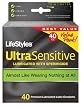 LifeStyles Ultra Sensitive Condoms, with Spermicidal Lubricant, 40-Count Boxes (Pack of 2)