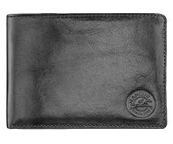 Mancini Leather Center Wing Wallet with Coin Pocket