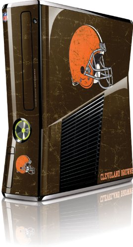 Skinit Cleveland Browns Microsoft Xbox 360 Slim (2010) Distressed Skin