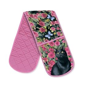 Rose Garden Black Cat Oven Glove