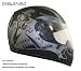 Hawk Gas Mask Design Silver and Black Matte Full Face Motorcycle Helmet