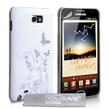 Yousave Accessories SA-EA01-Z285 Etui + Film de Protection d'�cran pour Samsung Galaxy Note Blanc/Argentpar Yousave Accessories