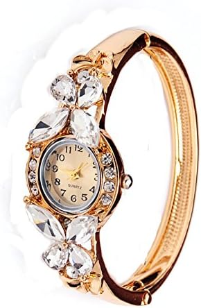 Rhinestone Crystal Heart Charm Bangle Chain Bracelet Watch:166