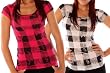 Folter CHECKERED PAST Womens T-shirt in Choice of Colors Folter CHECKERED PAST Womens T-shirt in Choice of Colors