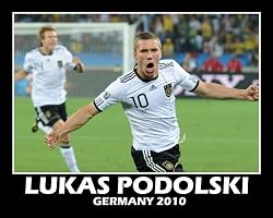 Lukas Podolski (Germany) "2010 at World Cup Goal" Double Matted 8" x 10" Photograph