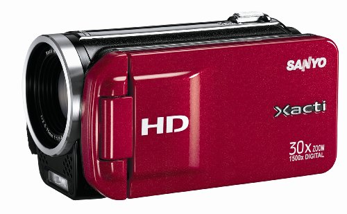 Sanyo VPC-ZH1R Dual Camera High Definition Video w/30x Optical Zoom (Red)