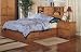 Riverside Platform Queen Size Bookcase Storage Bed in Oak Finish