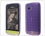 Weave TPU Silicone Case Cover for Nokia C5-03 Purple
