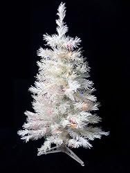 4.5' Pre-Lit White Artificial Christmas Tree - Multi Lights