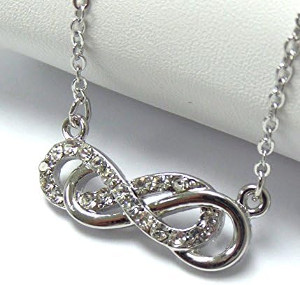 Crystal Silver Double Infinity Necklace