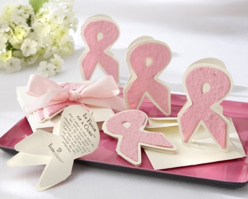 Plantable Wildflower In Favor of a Cure Pink Ribbon Favors (2 sets of 12 per order) Wedding Favors