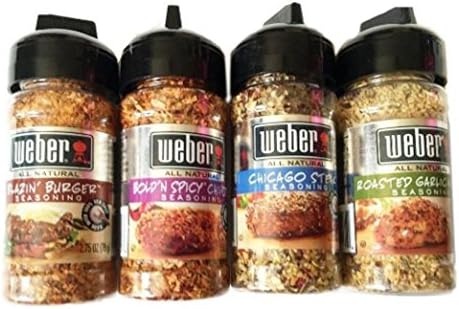 Weber All Natural Barbeque Grill Seasonings 4 Flavors 2.75 oz each