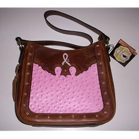 Tough Enough To Wear Pink, Brown Leather Roper Handbag by Montana Silversmiths
