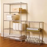 Brylane Home 5-Tier Metal Corner Storage Shelf Unit. (METAL,0)