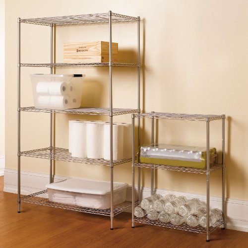 Brylane Home 5-Tier Metal Corner Storage Shelf Unit. (METAL,0)