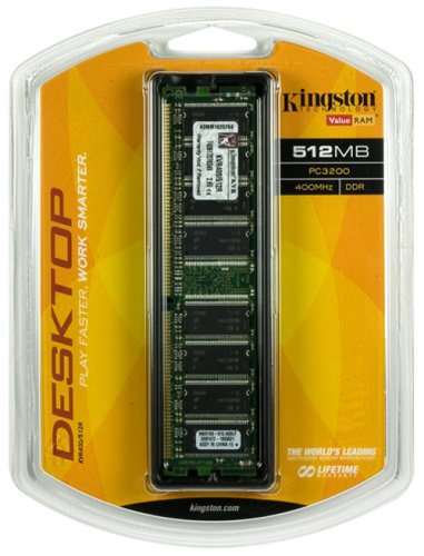 Kingston 512MB 400MHz DDR Non-ECC CL3 DIMM RAM (KVR400/512R)