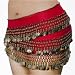 Sporting Goods : SEXY BELLY DANCER COSTUME HIP SCARF - MAGENTA WITH GOLD COINS