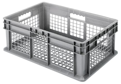 Akro-Mils 37208 16-Inch by 12-Inch by 8-Inch Straight Wall Container Tote with Mesh Sides and Mesh Base, Case of 12, Grey Akro-Mils 37208 16-Inch by 12-Inch by 8-Inch Straight Wall Container Tote with Mesh Sides and Mesh Base, Case of 12, Grey