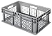 Akro-Mils 37208 Straight Wall Container Tote with Mesh Sides and Mesh Base, 16-Inch by 12-Inch by 8-Inch, Case of 12, Grey