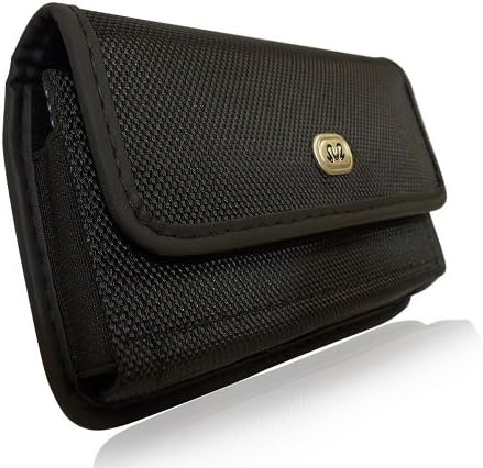 Horizontal Sideways Heavy Duty Rugged Canvas Belt Clip Case Cover Pouch Holster for HTC Desire 610 & Desire 612 * Fits with MaxBoost Battery