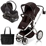 Maxi-Cosi CV162APUKT2 Foray LX Stroller Travel System in Total Black with Diaper Bag