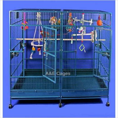 Enormous Stainless Steel Double Macaw Bird Cage