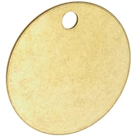 Brady 23210 1-1/2" Diameter B-907 Brass Round Blank Brass Valve Tags (Pack Of 25)