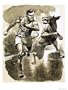 Jack Holden Won a Marathon Despite Being Bitten by a Dog During the Race Art Giclee Poster Print by English School, 18x24